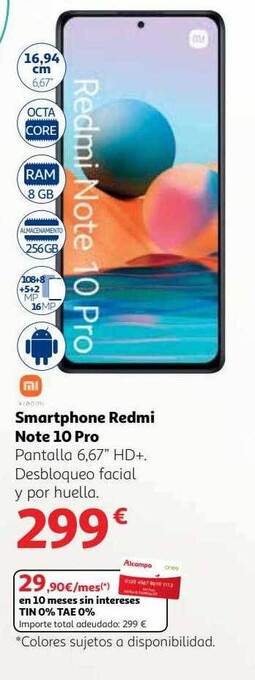 Alcampo Smartphone redmi note 10 pro oferta
