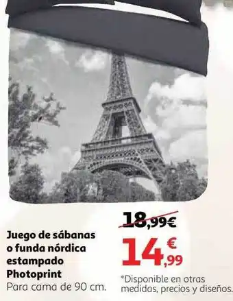 Alcampo Juego de sábanas o funda nórdica estampado photoprint oferta
