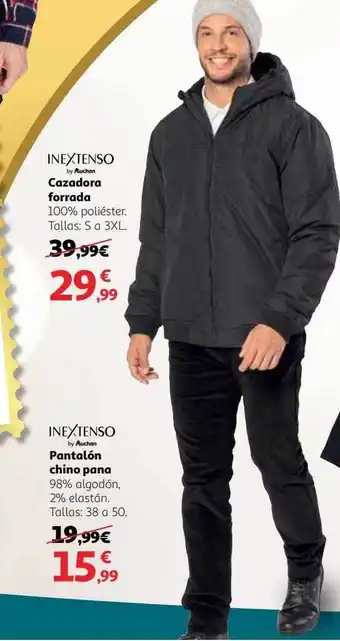 Alcampo Inextenso cazadora forrada pantalón chino pana oferta