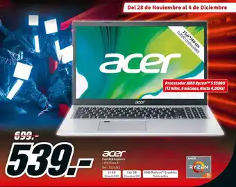 MediaMarkt Acer portátil aspire 5 oferta