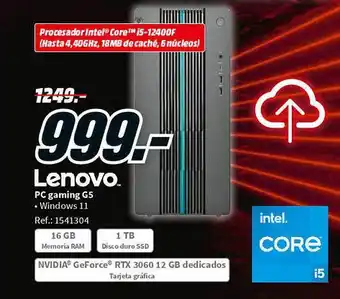 MediaMarkt Lenovo pc gaming g5 oferta