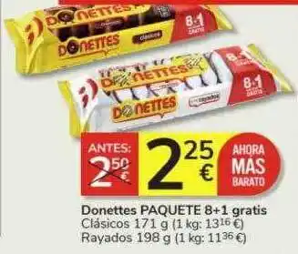 Consum Donettes paquetes 8+1 gratis oferta