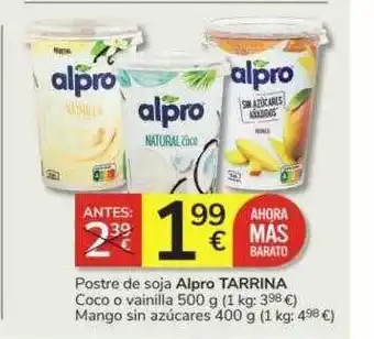 Consum Postre de soja alpro tarrina oferta