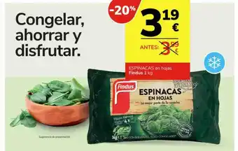 Consum Espinacas en hojas findus oferta