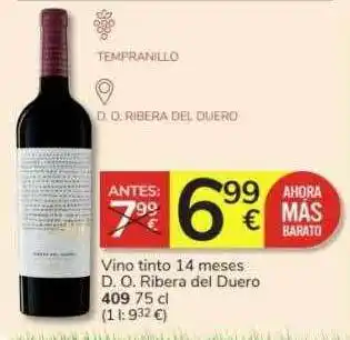 Consum Vino tinto 14 meses d.o. ribera del duero oferta