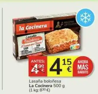 Consum Lasaña boloñesa la cocinera oferta