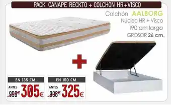 Atrapamuebles Pack canape reckto + colchón hr+visco oferta