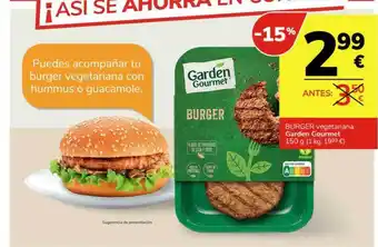 Consum Burger vegetariana garden gourmet oferta