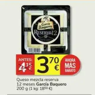 Consum Queso mezcla reserva 12 meses garcía baquero oferta