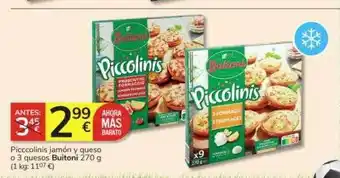 Consum Piccolinis jamón y queso o 3 quesos buitoni oferta