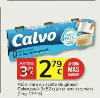Consum Atún claro en aceite de girasol calvo oferta