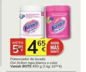 Consum Potenciador de lavado oxi action ropa blanca o color vanish oferta
