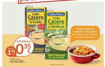 Consum Caldo casero de cocido o verduras gallina blanca oferta
