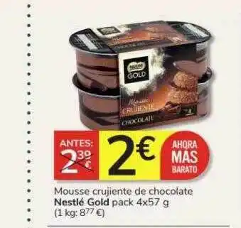 Consum Mousse crujiente de chocolate nestlé gold oferta