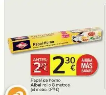Consum Papel de horno albal rollo 8 metros oferta