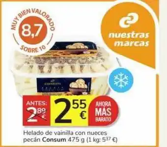 Consum Helado de vainilla con nueces pecán consum oferta