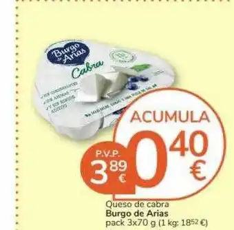 Consum Queso de cabra burgo de arias oferta