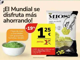 Consum Chips de maíz y chía con sal marina mios! risi! oferta