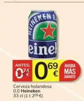 Consum Cerveza holandesa 0.0 heineken oferta
