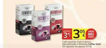 Consum Café espresso extra intenso, descafeinado o ristretto coffee gold oferta