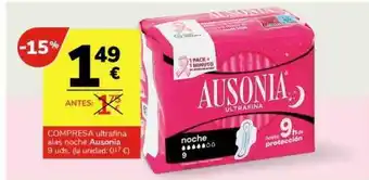 Consum Compresa ultrafina alas noche ausonia oferta