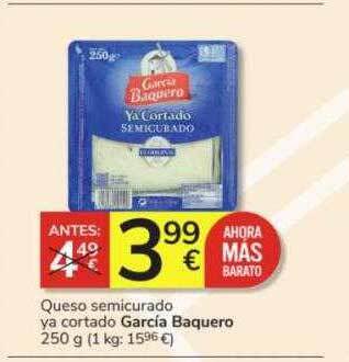 Consum Queso semicurado ya cortado garcía baquero oferta
