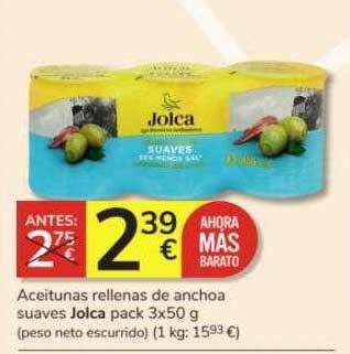 Consum Aceitunas rellenas de anchoa suaves jolca oferta