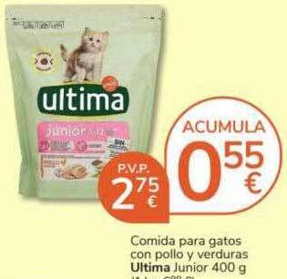 Consum Comida para gatos con pollo y verduras ultima junior oferta