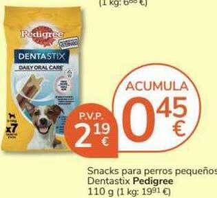 Consum Snacks para perros pequeños dentastix pedigree oferta