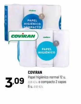 Coviran Coviran papel higiénico normal o compacto 2 capas oferta