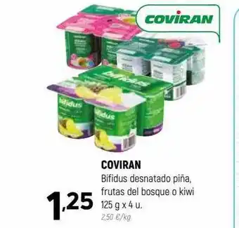 Coviran Coviran bífidus desnatado pña frutas del bosque o kiwi oferta