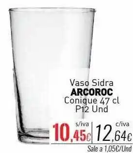 Cuevas Cash Vaso sidra arcoroc conique 47cl p12 oferta