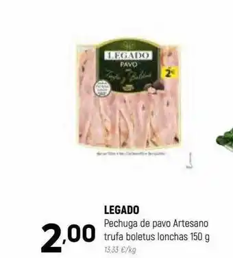 Coviran Legado pechuga de pavo artesano trufa boletus lonchas oferta