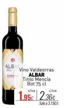 Cuevas Cash Vino valdeorras albar tinto mencia oferta