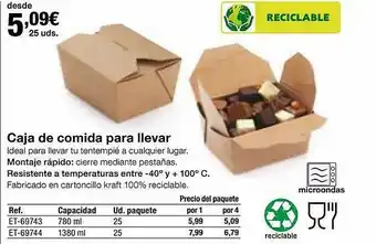 Staples Kalamazoo Caja de comida para llevar oferta