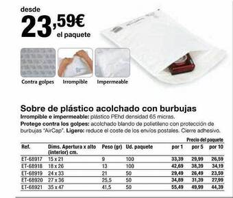 Staples Kalamazoo Sobre de plástico acolchado con burbujas oferta