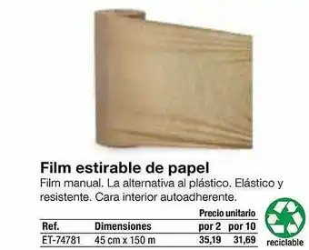 Staples Kalamazoo Film estirable de papel oferta