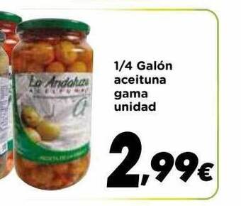 Supermercados Piedra 1 4 galón aceituna gama oferta