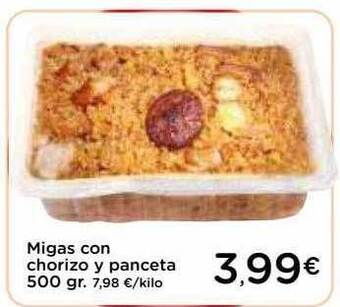 Supermercados Piedra Migas con chorizo y panceta oferta