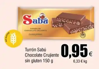 FROIZ Turron Sabu Chocolate Crujiente Sin Gluten 150 g oferta