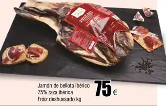 FROIZ Jamon De Bellota Iberico 75% Raza Iberica Froiz Dehuesado kg oferta