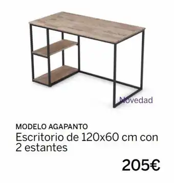 Muebles La Fábrica Novedad modelo agapanto escritorio de 120x60 cm con 2 estantes 205€ oferta
