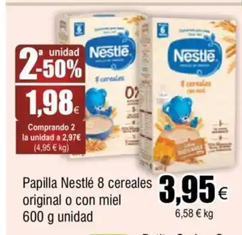 FROIZ Papilla Nestlle 8 Cereales Original o Con Miel 600 g Unidad oferta