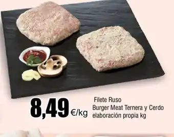 FROIZ Filete Ruso Burger Meat Ternera y Cerdo Elaboracion Propia kg oferta
