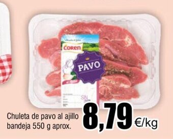 FROIZ Chuleta De Pavo Al Ajillo Bandeja 550 g Aprox oferta