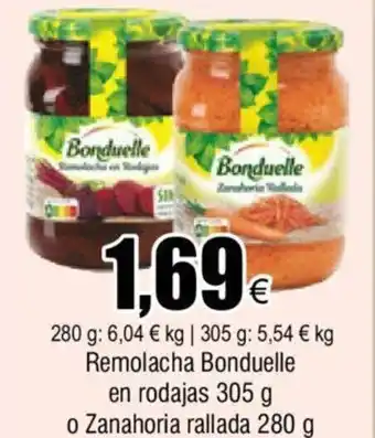 FROIZ Remolacha Bonduelle En Rodajas 305 g o Zanahoria Rallada 280 g oferta