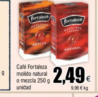 FROIZ Cafe Fortaleza Molido Natural o Mezcla 250 g Unidad oferta