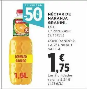 Supercor 2a unidad -50% néctar de naranja granini oferta