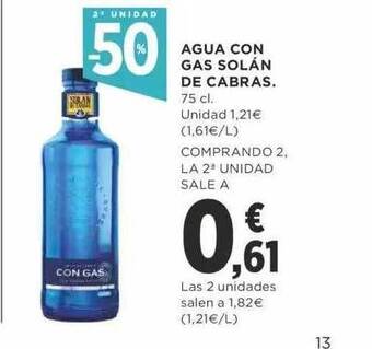 Supercor 2a unidad -50% agua con gas solán de cabras oferta