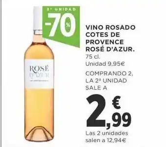 Supercor 2a unidad -70% vino rosado cotes de provence rosé d'azur oferta